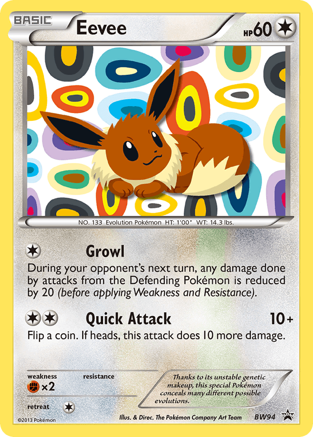Carta Eevee BW94/101 do set BW Black Star Promos — Pokémon TCG | Bynx