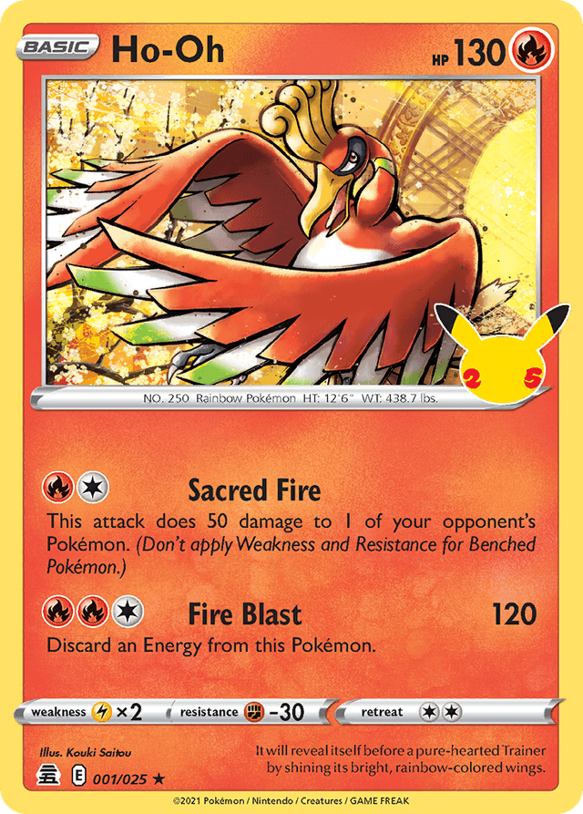 Carta Ho-Oh 1/25 do set Celebrations — Pokémon TCG | Bynx