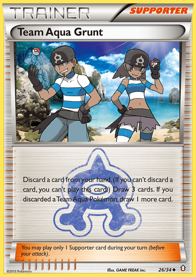 Carta Team Aqua Grunt 26/34 do set Double Crisis — Pokémon TCG | Bynx