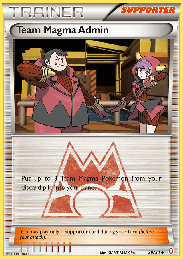 Carta Team Magma Admin 29/34 do set Double Crisis — Pokémon TCG | Bynx