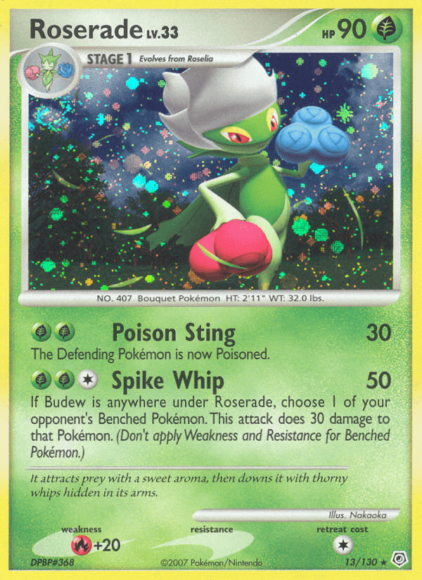 Carta Roserade 13/130 do set Diamond & Pearl — Pokémon TCG | Bynx