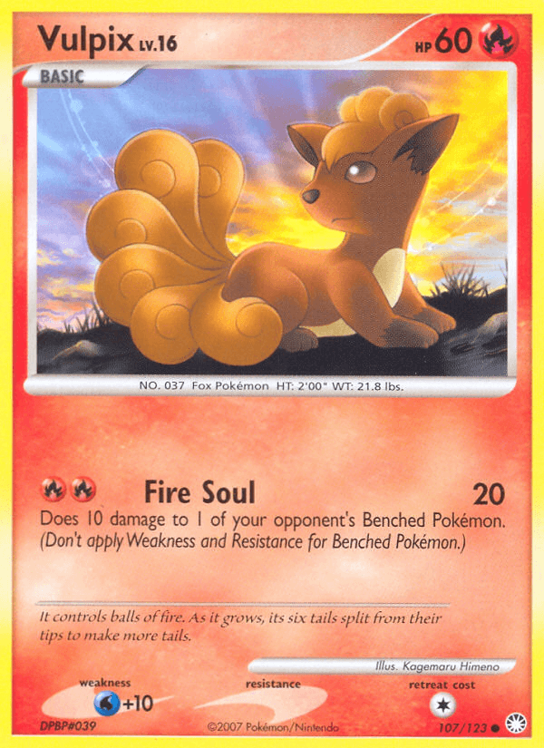 Carta Vulpix 107/123 do set Mysterious Treasures — Pokémon TCG | Bynx