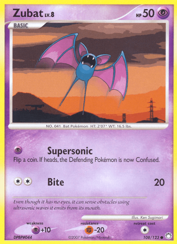 Carta Zubat 108/123 do set Mysterious Treasures — Pokémon TCG | Bynx
