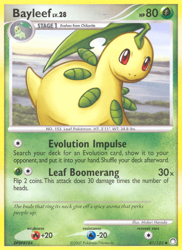 Carta Bayleef 41/123 do set Mysterious Treasures — Pokémon TCG | Bynx