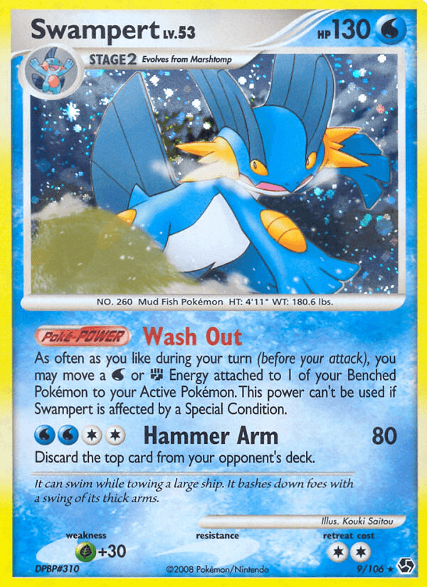 Carta Swampert 9/106 do set Great Encounters — Pokémon TCG | Bynx
