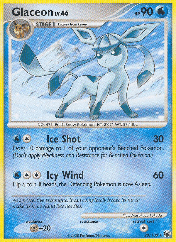 Carta Glaceon 20/100 do set Majestic Dawn — Pokémon TCG | Bynx