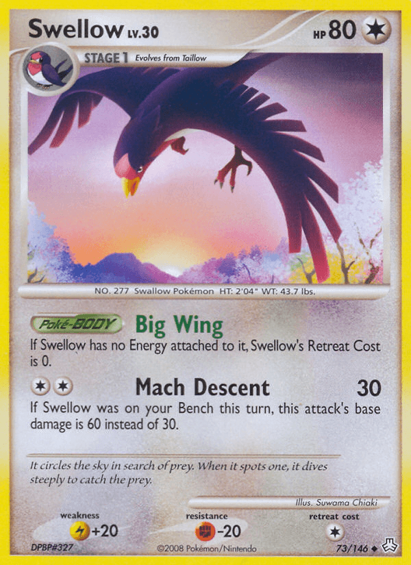Carta Swellow 73/146 do set Legends Awakened — Pokémon TCG | Bynx