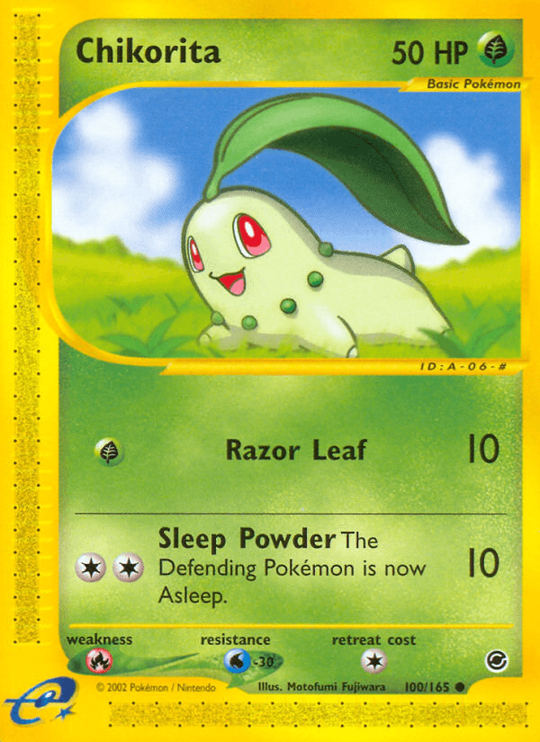 Carta Chikorita 100/165 do set Expedition Base Set — Pokémon TCG | Bynx