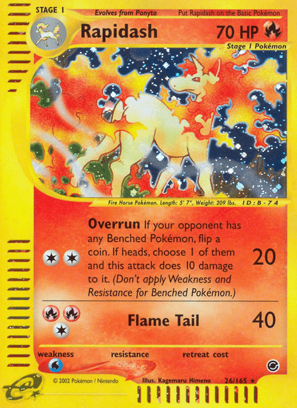Carta Rapidash 26/165 do set Expedition Base Set — Pokémon TCG | Bynx