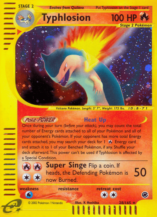 Carta Typhlosion 28/165 do set Expedition Base Set — Pokémon TCG | Bynx