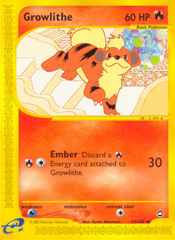 Carta Growlithe 51/147 do set Aquapolis — Pokémon TCG | Bynx