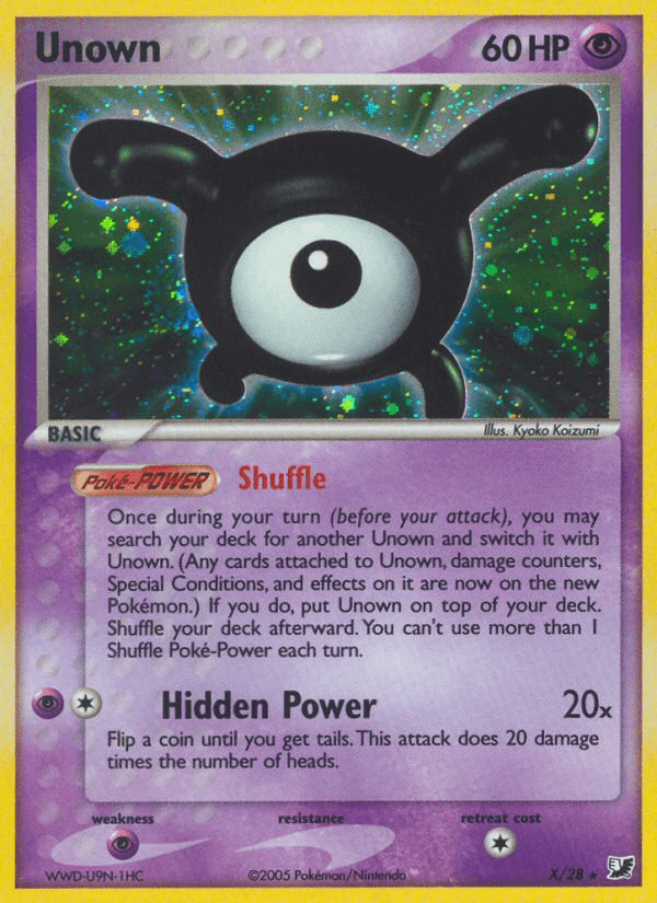 Carta Unown X/115 do set Unseen Forces — Pokémon TCG | Bynx