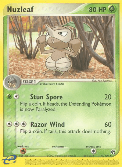 Carta Nuzleaf 49/100 do set Sandstorm — Pokémon TCG | Bynx