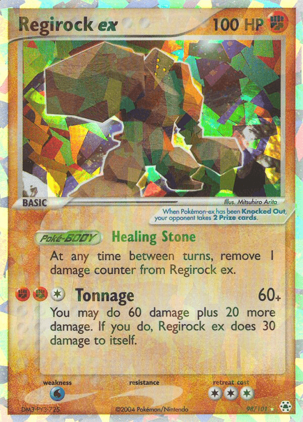 Carta Regirock ex 98/101 do set Hidden Legends — Pokémon TCG | Bynx