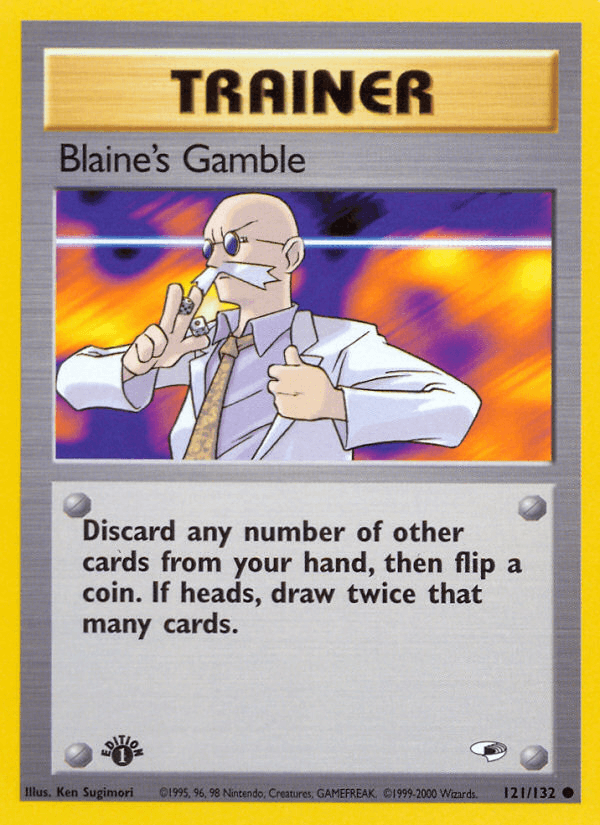Carta Blaine's Gamble 121/132 do set Gym Heroes — Pokémon TCG | Bynx