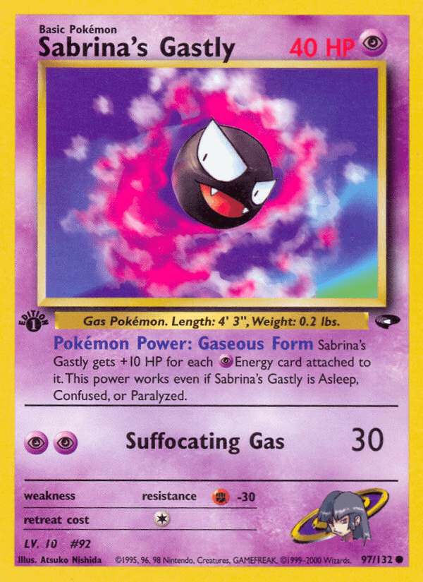 Carta Sabrina's Gastly 97/132 do set Gym Challenge — Pokémon TCG | Bynx
