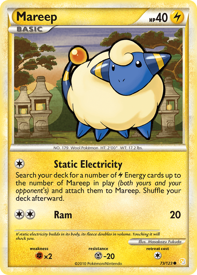 Carta Mareep 73/123 do set HeartGold & SoulSilver — Pokémon TCG | Bynx