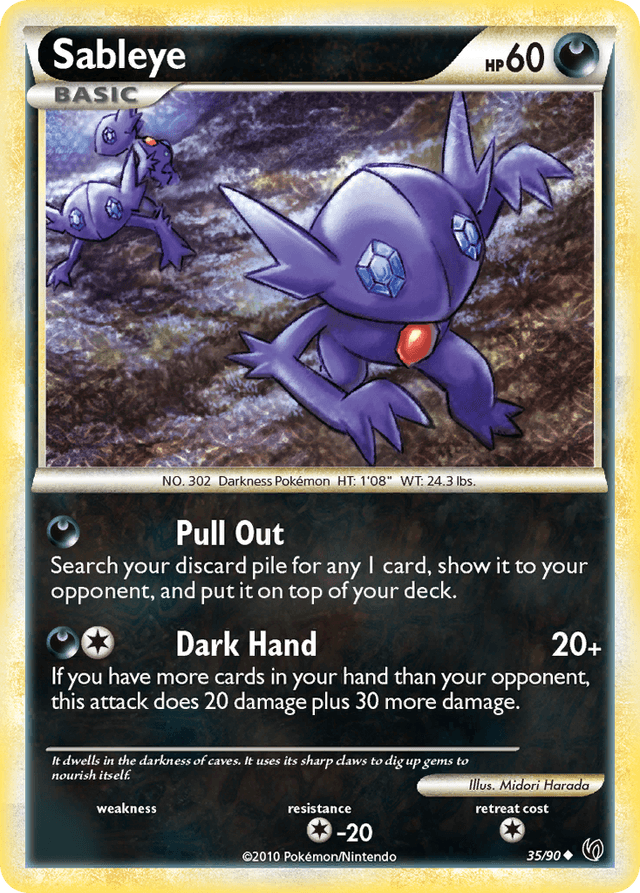 Carta Sableye 35/90 do set HS—Undaunted — Pokémon TCG | Bynx