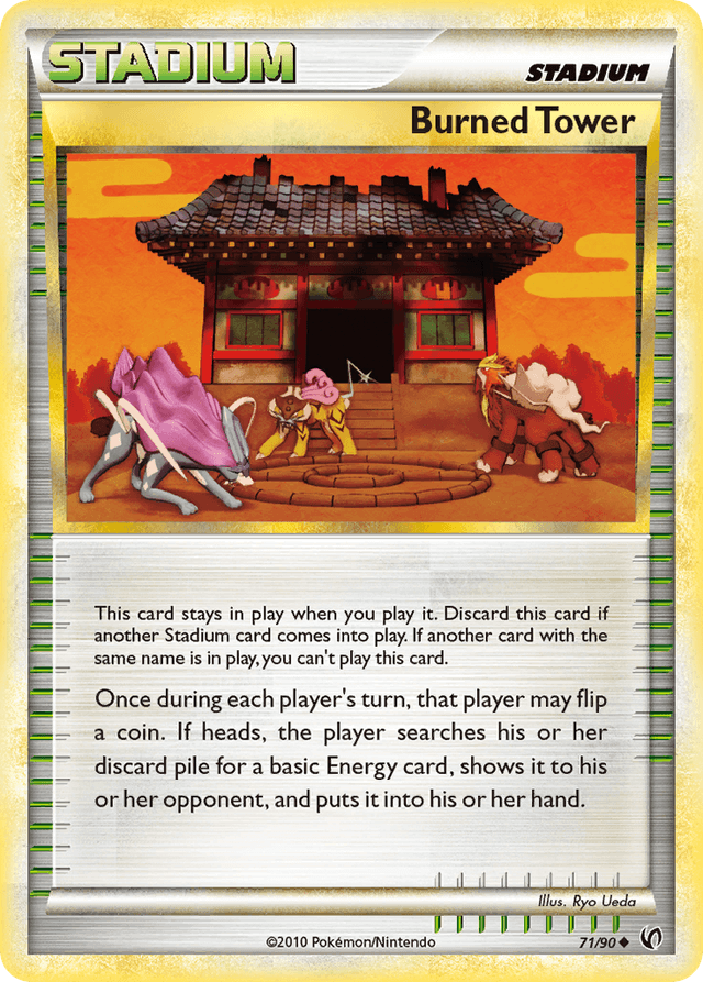 Carta Burned Tower 71/90 do set HS—Undaunted — Pokémon TCG | Bynx