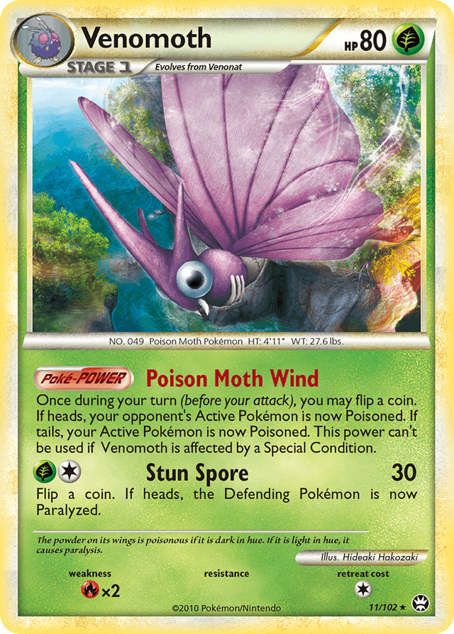 Carta Venomoth 11/102 do set HS—Triumphant — Pokémon TCG | Bynx