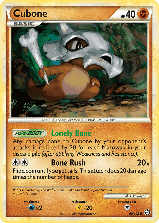 Carta Cubone 60/102 do set HS—Triumphant — Pokémon TCG | Bynx