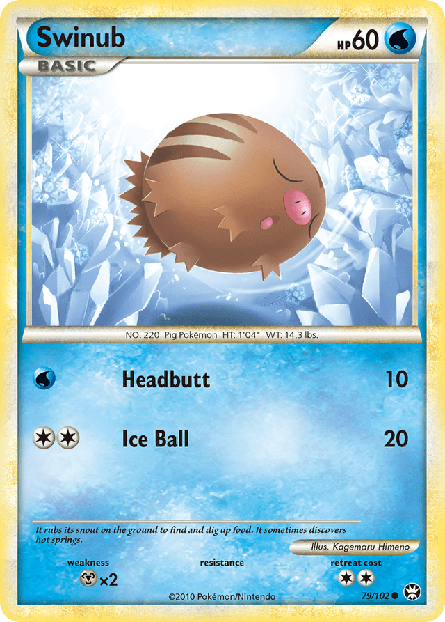 Carta Swinub 79/102 do set HS—Triumphant — Pokémon TCG | Bynx