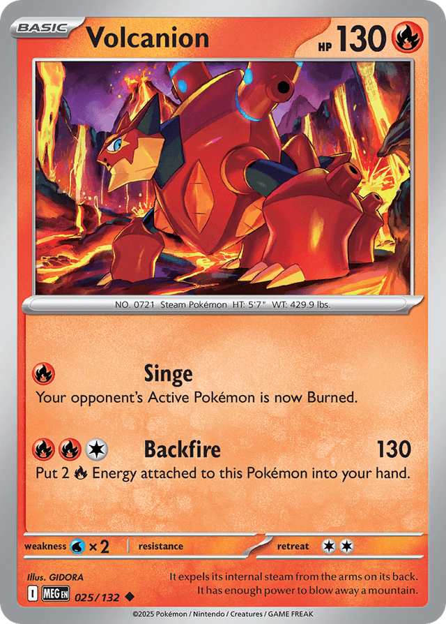 Carta Volcanion 25/132 do set Mega Evolution — Pokémon TCG | Bynx