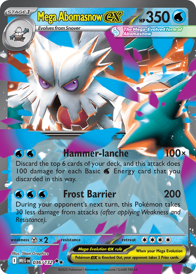 Carta Mega Abomasnow ex 36/132 do set Mega Evolution — Pokémon TCG | Bynx