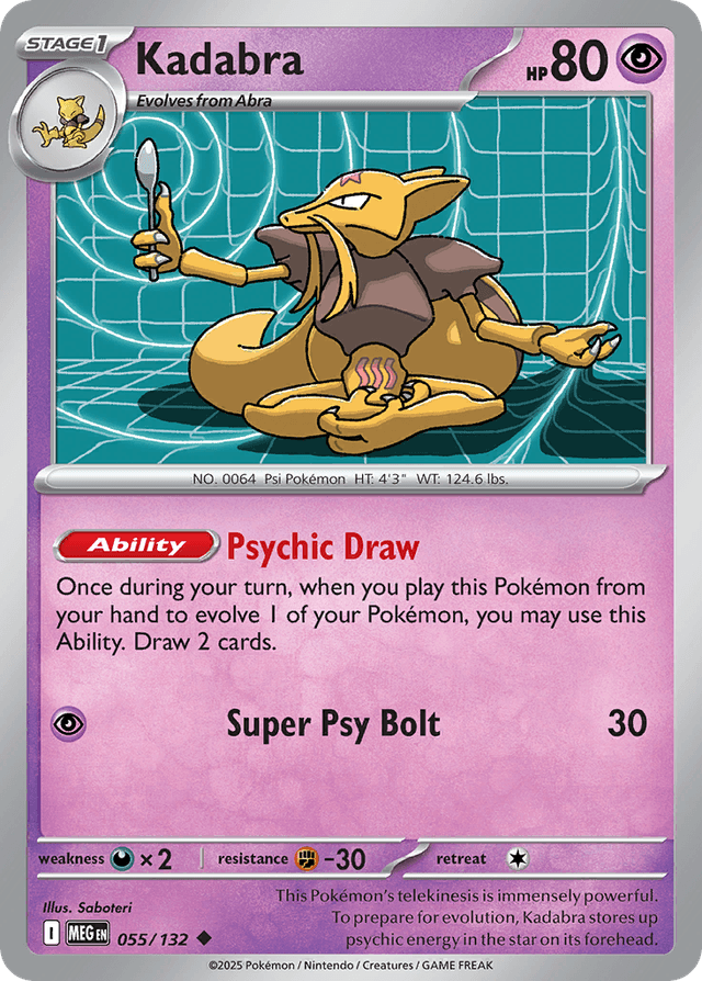 Carta Kadabra 55/132 do set Mega Evolution — Pokémon TCG | Bynx