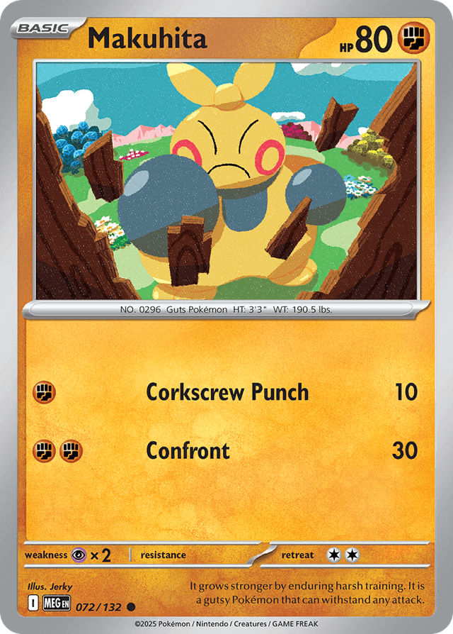 Carta Makuhita 72/132 do set Mega Evolution — Pokémon TCG | Bynx