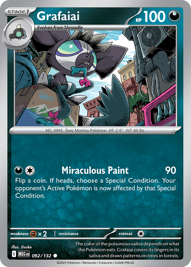 Carta Grafaiai 92/132 do set Mega Evolution — Pokémon TCG | Bynx
