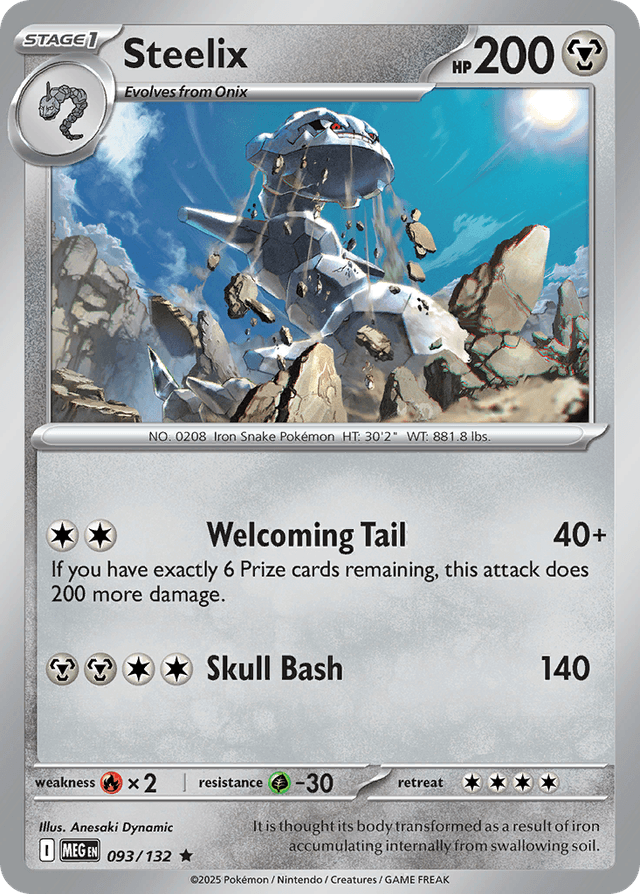 Carta Steelix 93/132 do set Mega Evolution — Pokémon TCG | Bynx