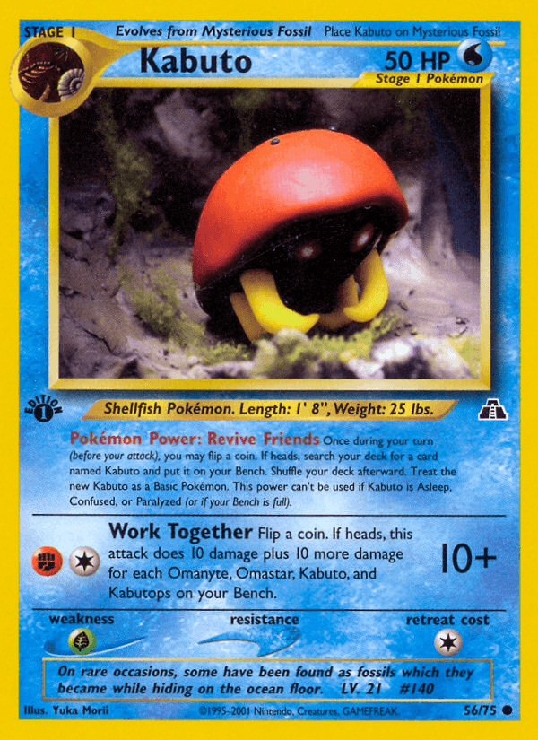 Carta Kabuto 56/75 do set Neo Discovery — Pokémon TCG | Bynx
