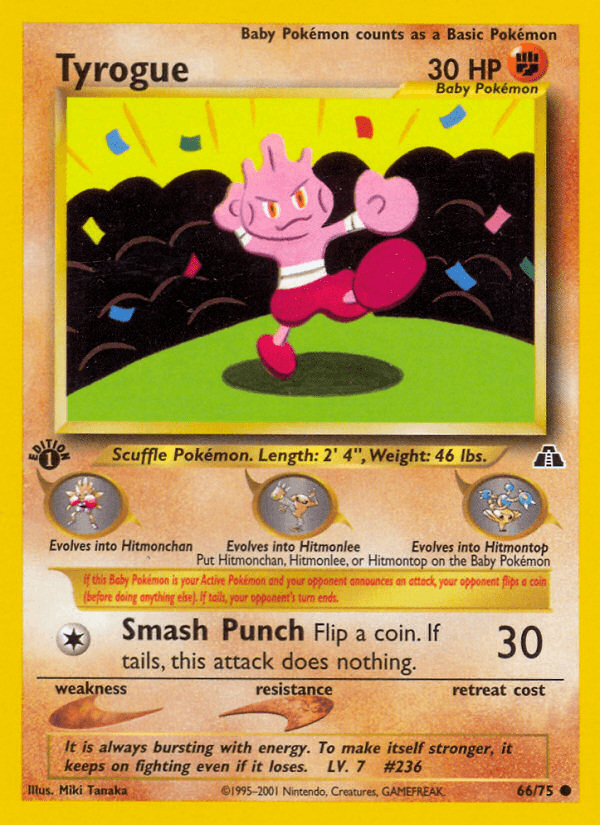 Carta Tyrogue 66/75 do set Neo Discovery — Pokémon TCG | Bynx