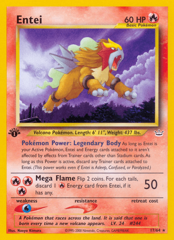 Carta Entei 17/64 do set Neo Revelation — Pokémon TCG | Bynx