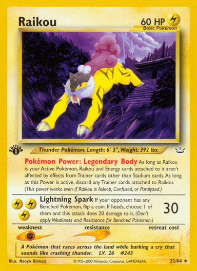 Carta Raikou 22/64 do set Neo Revelation — Pokémon TCG | Bynx