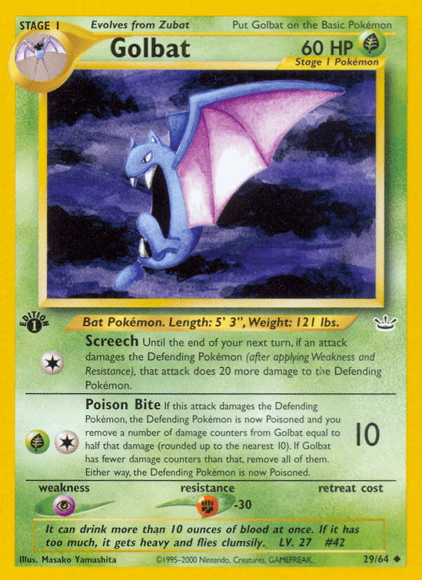 Carta Golbat 29/64 do set Neo Revelation — Pokémon TCG | Bynx