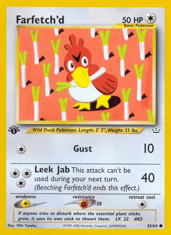 Carta Farfetch'd 43/64 do set Neo Revelation — Pokémon TCG | Bynx