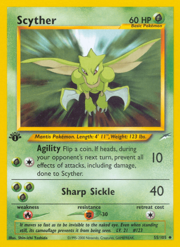 Carta Scyther 55/105 do set Neo Destiny — Pokémon TCG | Bynx