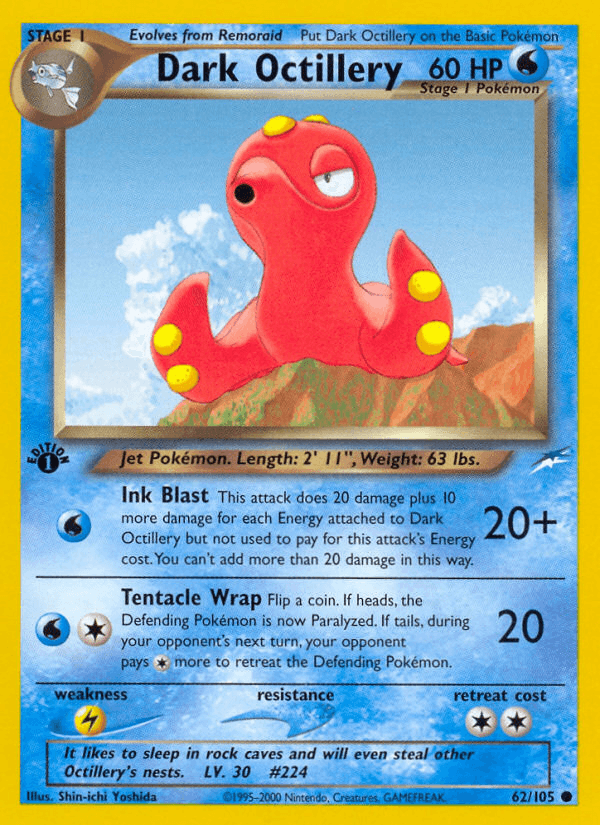 Carta Dark Octillery 62/105 do set Neo Destiny — Pokémon TCG | Bynx