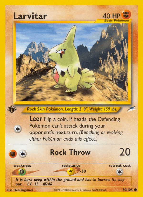 Carta Larvitar 70/105 do set Neo Destiny — Pokémon TCG | Bynx