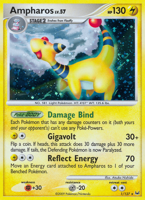 Carta Ampharos 1/127 do set Platinum — Pokémon TCG | Bynx