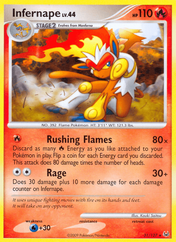 Carta Infernape 31/127 do set Platinum — Pokémon TCG | Bynx