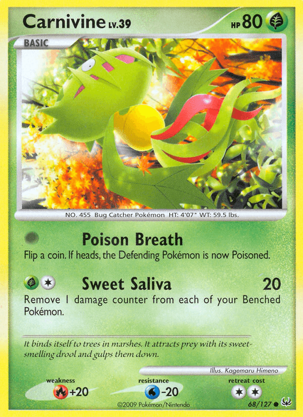 Carta Carnivine 68/127 do set Platinum — Pokémon TCG | Bynx