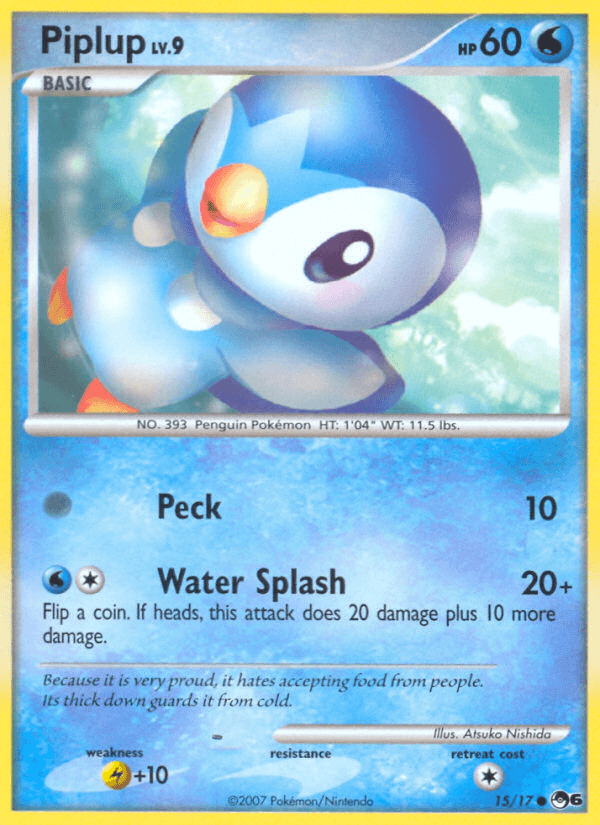 Carta Piplup 15/17 do set POP Series 6 — Pokémon TCG | Bynx