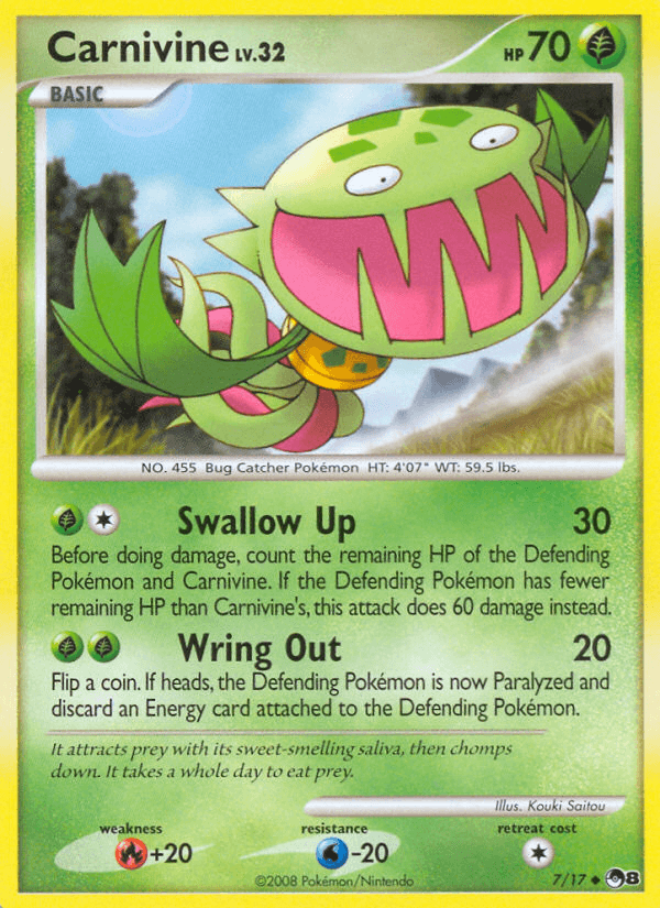 Carta Carnivine 7/17 do set POP Series 8 — Pokémon TCG | Bynx
