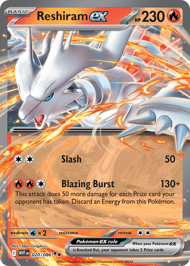 Carta Reshiram ex 20/86 do set White Flare — Pokémon TCG | Bynx
