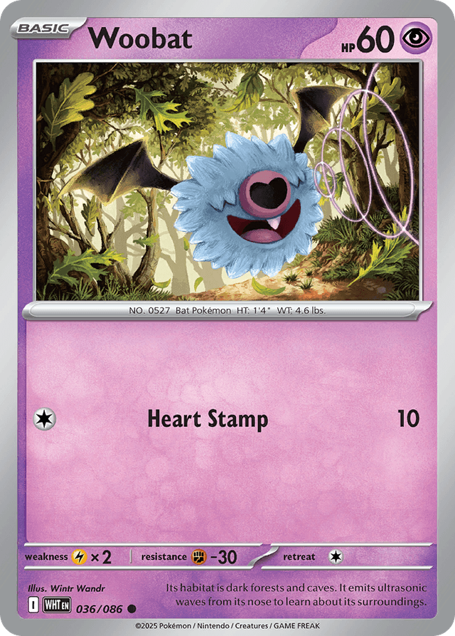 Carta Woobat 36/86 do set White Flare — Pokémon TCG | Bynx