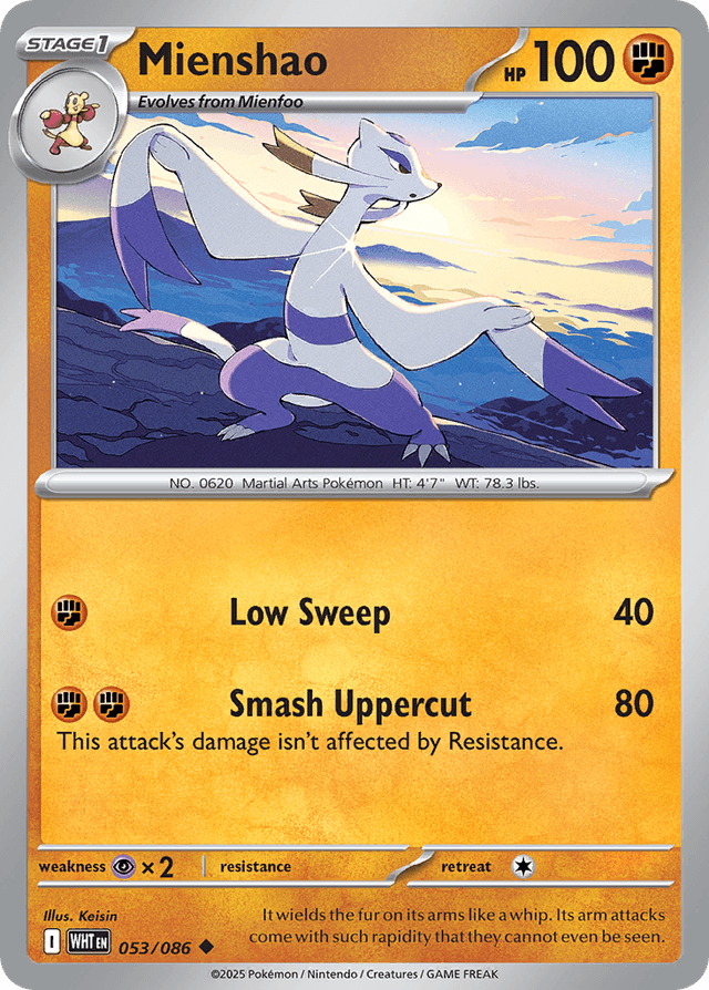 Carta Mienshao 53/86 do set White Flare — Pokémon TCG | Bynx