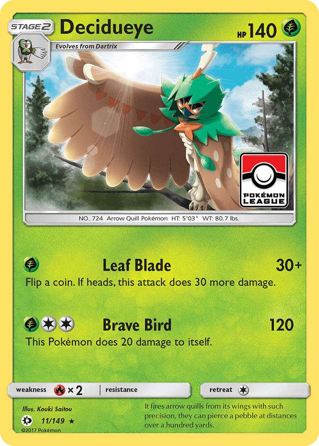 Carta Decidueye 11/149 do set Sun & Moon — Pokémon TCG | Bynx